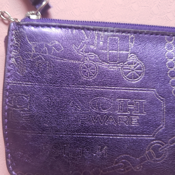 Coach Y2K Metallic Purple Small Coin Card Wallet with Tassel - Picture 6 of 10